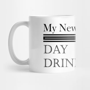 My Newest Hobby Day Drinking Humorous Minimal Typography Black Mug